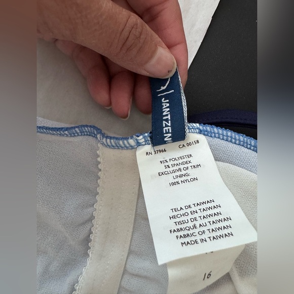 Jantzen One Piece Swimsuit Blue Removable Soft Cup Size 16 - Picture 7 of 11